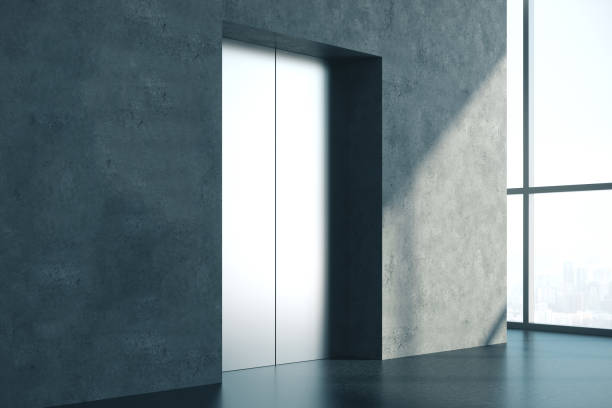 istock Modern concrete interior with lift 1194696763