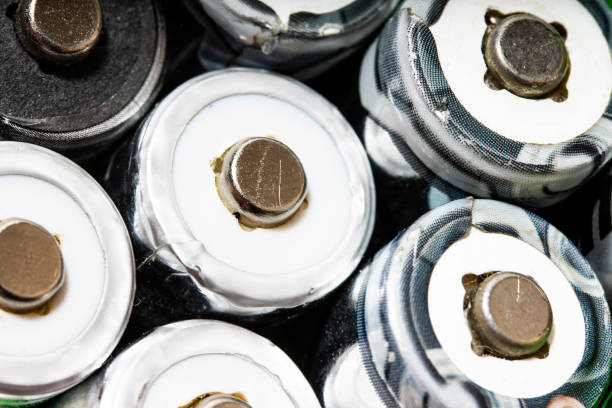 istock Energy abstract background of batteries 1194699446