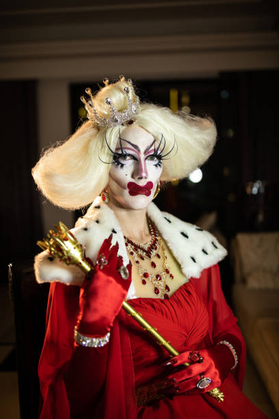 istock Confident drag queen in living room 1194699475