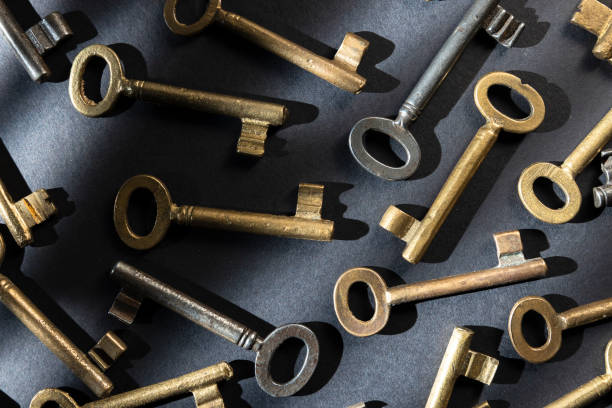 istock Group of old door keys 1194699713