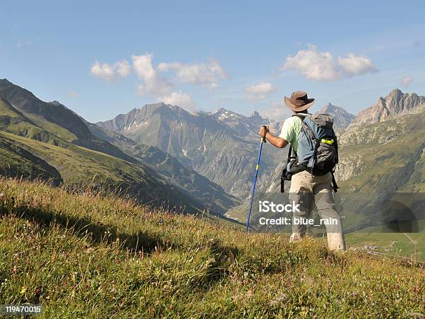 Hiking In Alps Stock Photo - Download Image Now - Adult, Backpack, Beauty In Nature