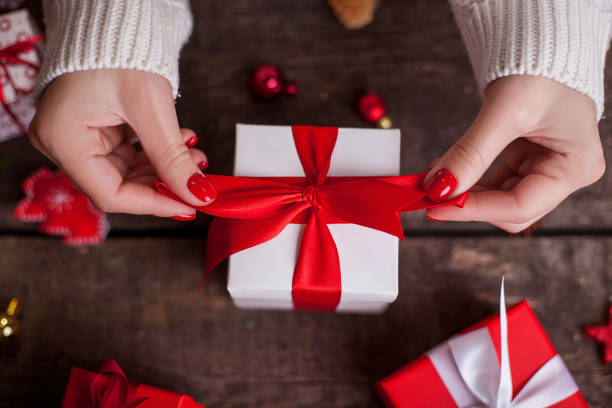 istock Christmas or new year decorated gift box 1194700825