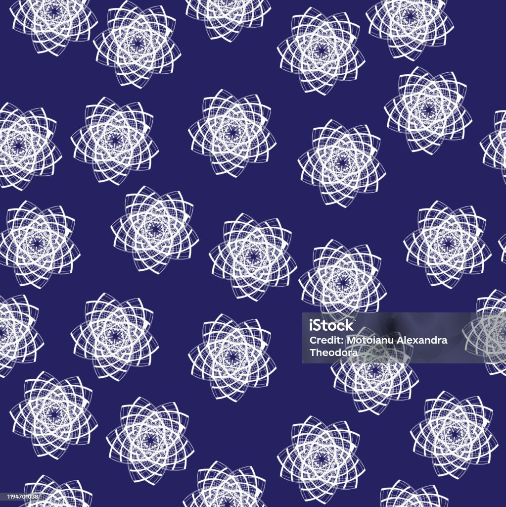 Pattern Star Blue Abstract Seamless Pattern With White Abstract Stars And Blue Background Stock ...