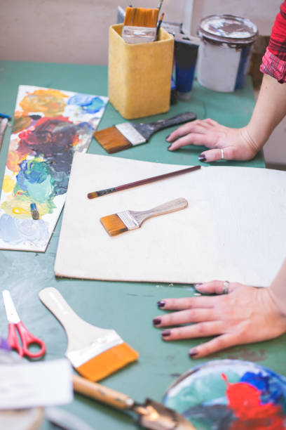 istock woman in atelier at drawing lesson 1194702313