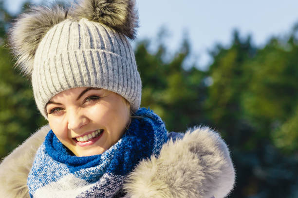 istock Female wearing warm outfit during winter 1194702423