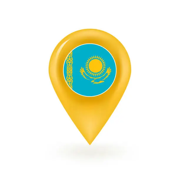 Vector illustration of Kazakhstan Map Pin Icon