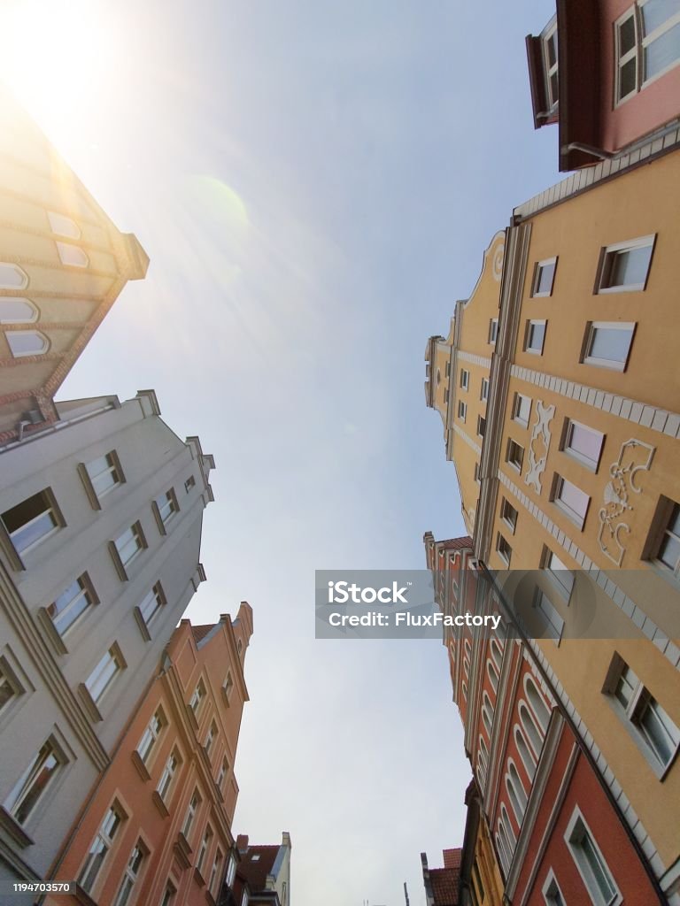 German Side View German Buildings From Low Angle Perspective Stock Photo - Download ...