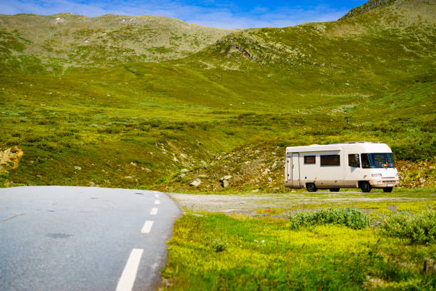 istock Camper car in norwegian mountains 1194704477