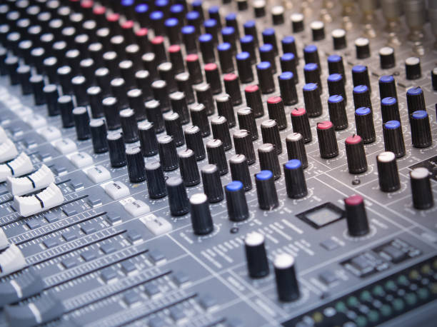 istock Sound equalizer mixing. Professional studio equipment for sound mixing. 1194704660