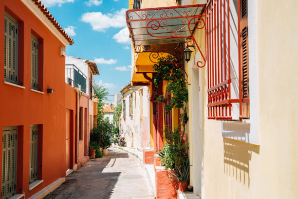 istock Plaka district colorful street in Athens, Greece 1194706093