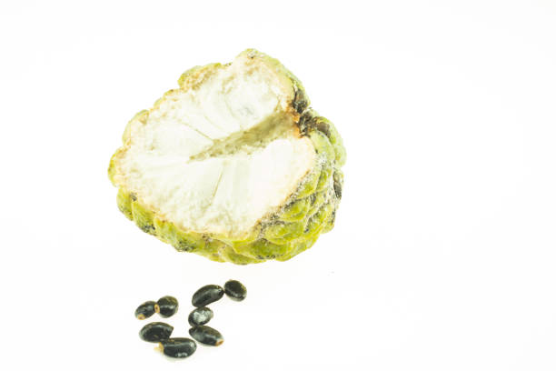 custard apple custard apple isolated on a white background noni fruit stock pictures, royalty-free photos & images