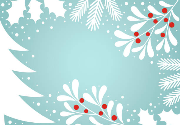 рождественский зимний праздник карты фон. - mistletoe christmas holly holiday stock illustrations