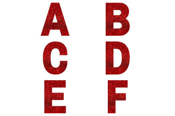 istock Red font Alphabet a, b, c, d, e, f made of red sparkle background. 1194708660