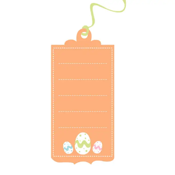 Vector illustration of Cute Easter Tag!