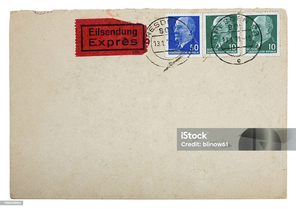 Винтаж конверт с почтовых марок используемых - Стоковые фото Без людей роялти-фри