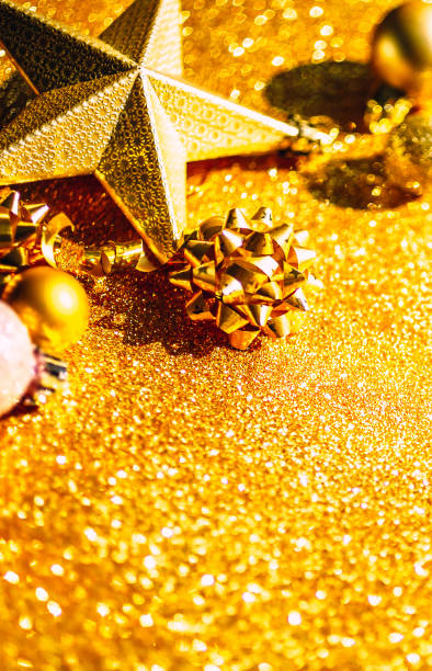 istock Christmas composition with golden decoration 1194709159
