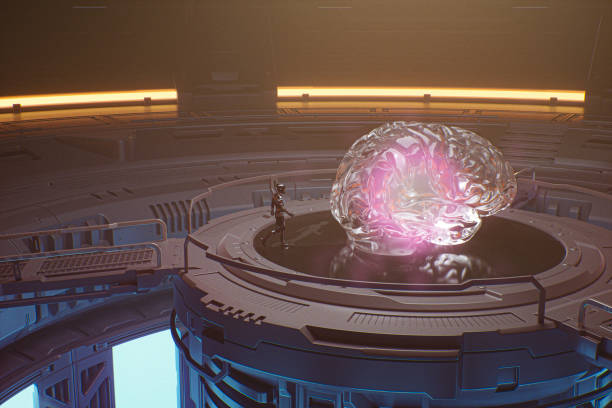 istock Spaceship interior with giant brain 1194713495