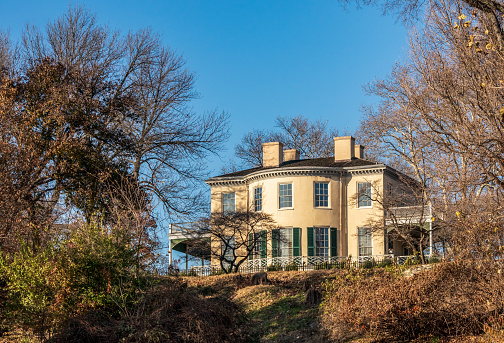 Philadelphia, Pennsylvania - November 26, 2019: View of Fairmount Park and Lemon Hill Mansion in Philadelphia Pennsylvania