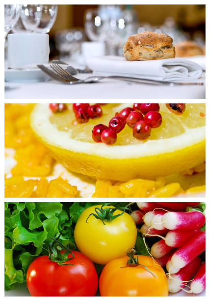 colorful collage and composition with mix cooking ingredients
