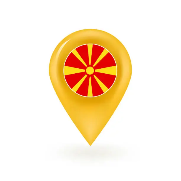 Vector illustration of Macedonia Map Pin Icon