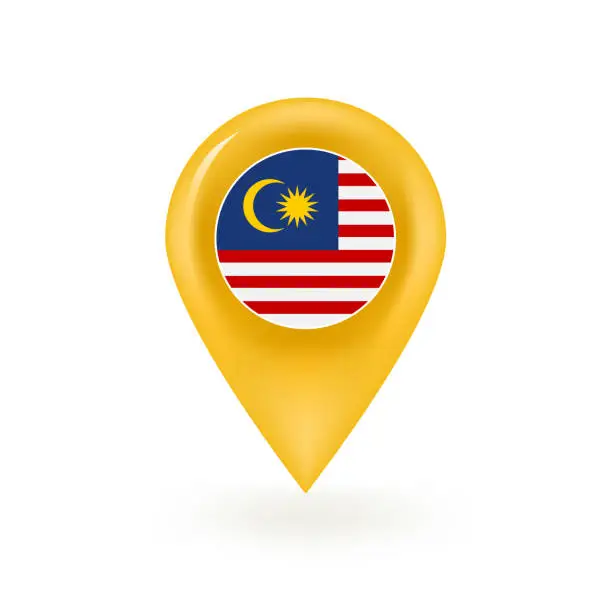Vector illustration of Malaysia Map Pin Icon