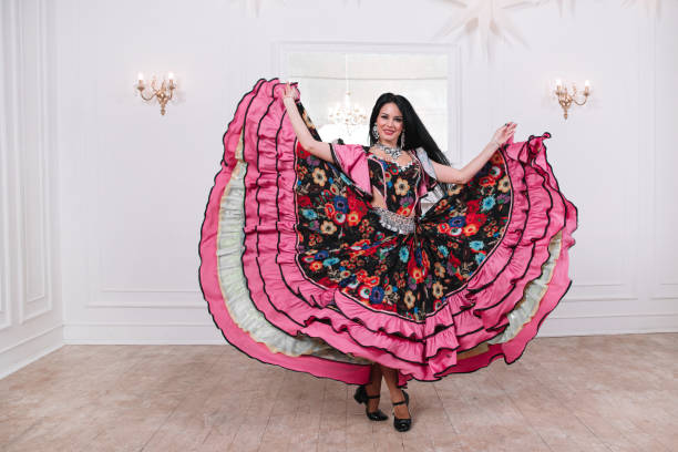 istock gorgeous woman ,performs a quick Gypsy dance. 1194723530