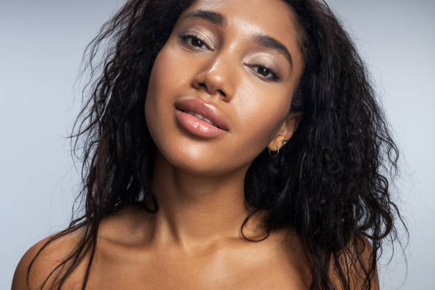 istock Beautiful Afro American woman is posing in studio 1194724853