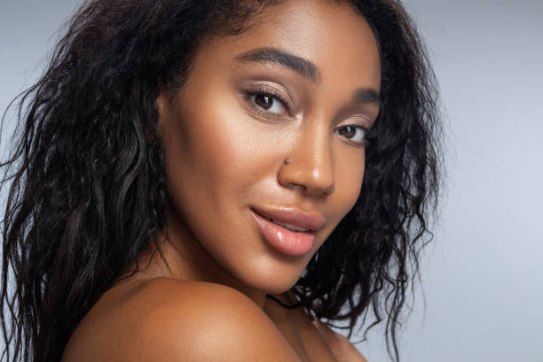 istock Perfect cute Afro-American woman posing in studio 1194724863