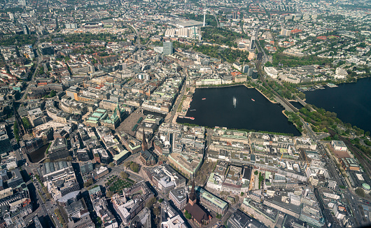 Hamburg, City, Germany, City view, Aerial view,Alster