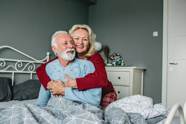 istock Senior couple in bed 1194729105