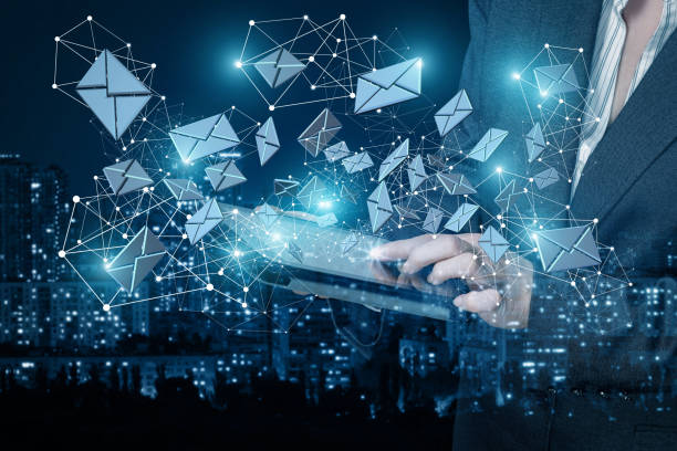 istock A businesswoman is working with a device against the social networking system. 1194730717