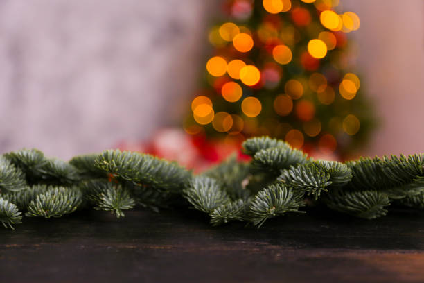istock Winter holidays season background with traditional pine tree branches. 1194730949