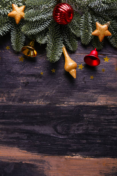 istock Winter holidays season background with traditional pine tree branches. 1194731039