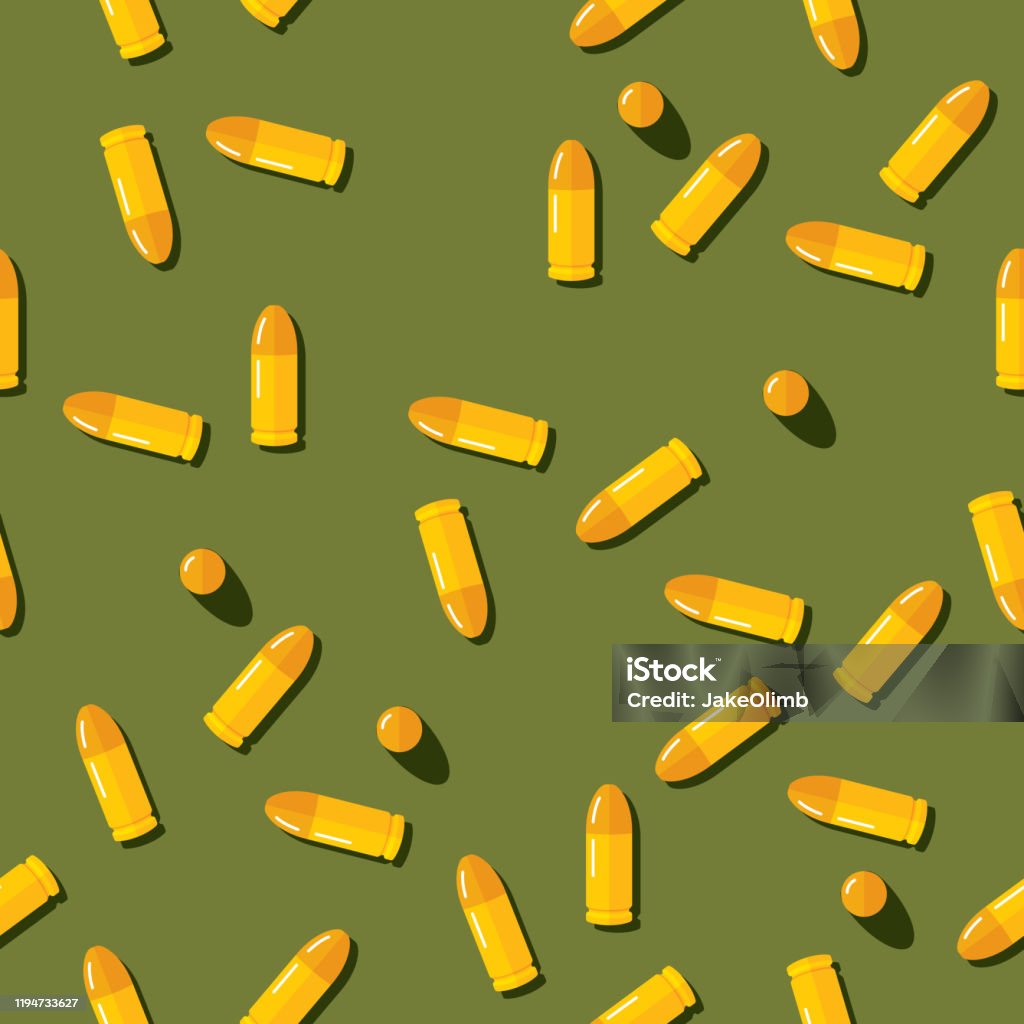Bullet Pattern Vector Bullet Pattern Flat Stock Illustration - Download Image Now - Bullet ...