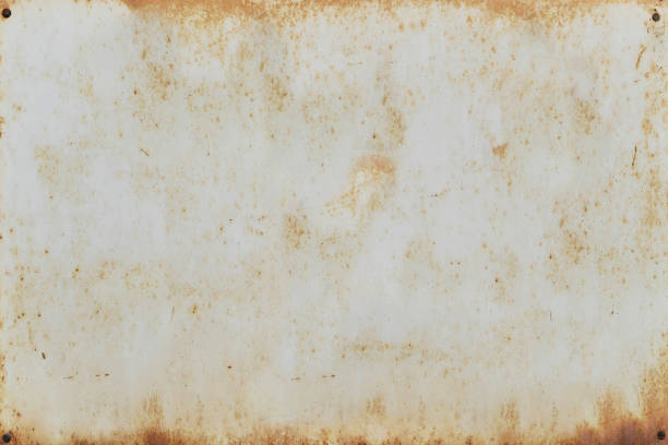 old tin sign for text template on an old wooden wall - sinal imagens e fotografias de stock