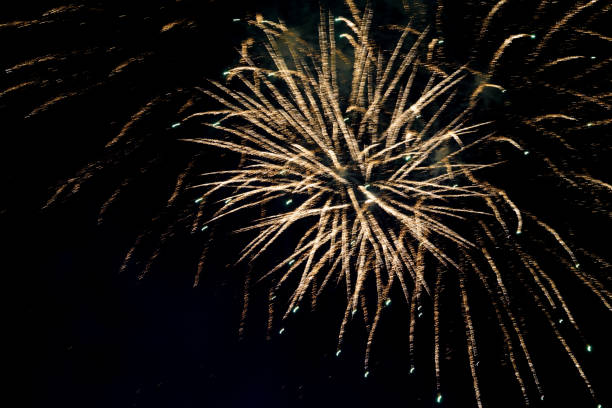 istock Defocused golden frework lights 1194737911