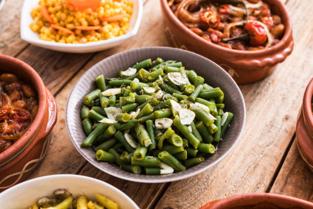 istock Green beans with garlic salad 1194738894