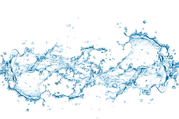 istock Blue water splashes over white background isolated 1194739732