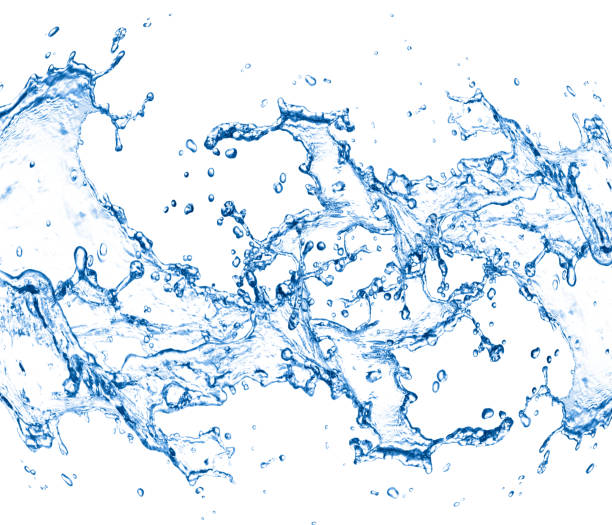 istock Blue water splashes over white background isolated 1194739773