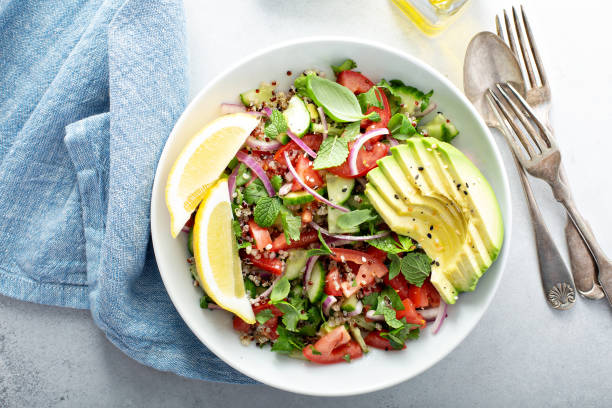 istock Fresh vegetables and quinoa salad 1194739888