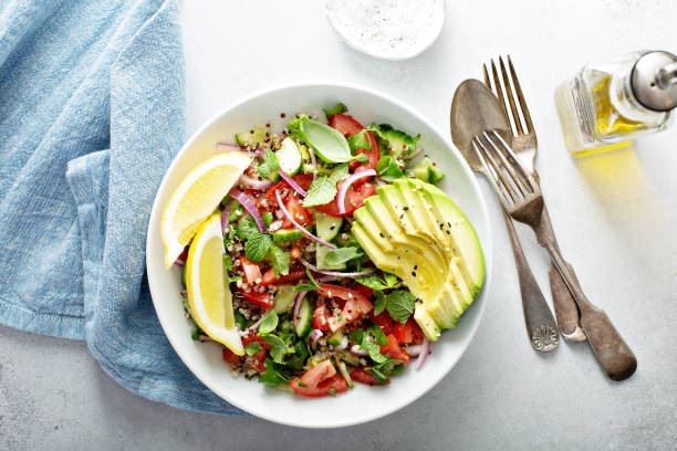 istock Fresh vegetables and quinoa salad 1194739904