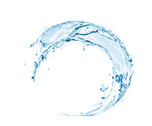 istock Blue water splashes over white background. 3D illustration 1194740070