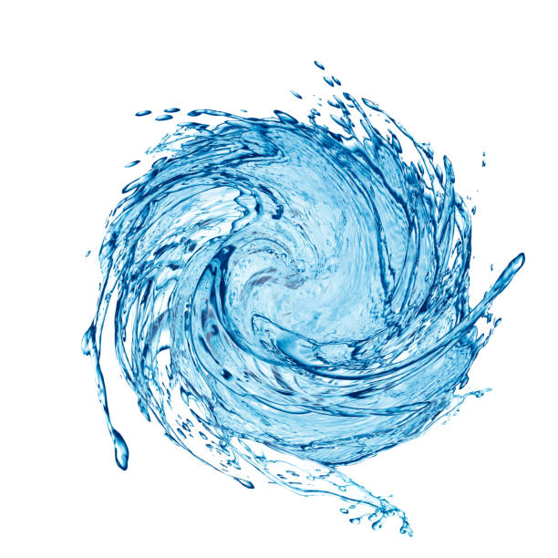 istock Blue water splashes over white background. 3D illustration 1194740076