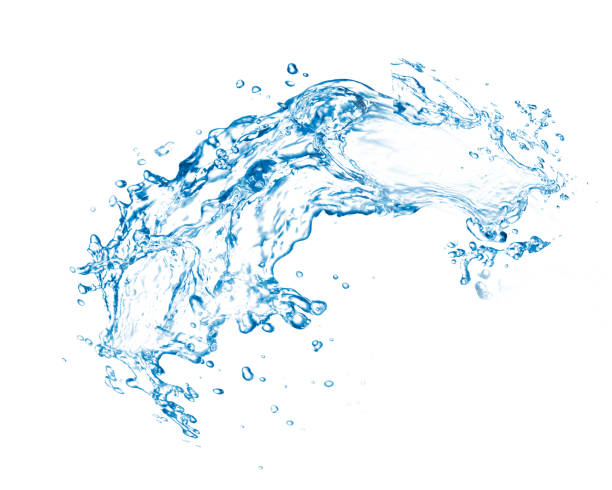 istock Blue water splashes over white background. 3D illustration 1194740093