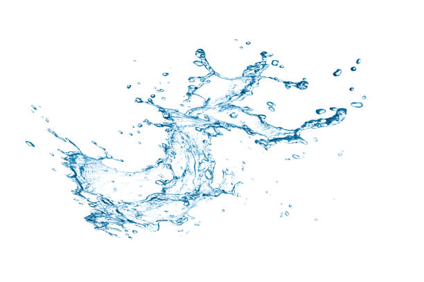 istock Blue water splashes over white background. 3D illustration 1194740111