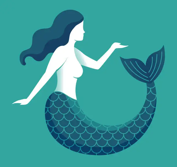 Vector illustration of Illustration of a mermaid