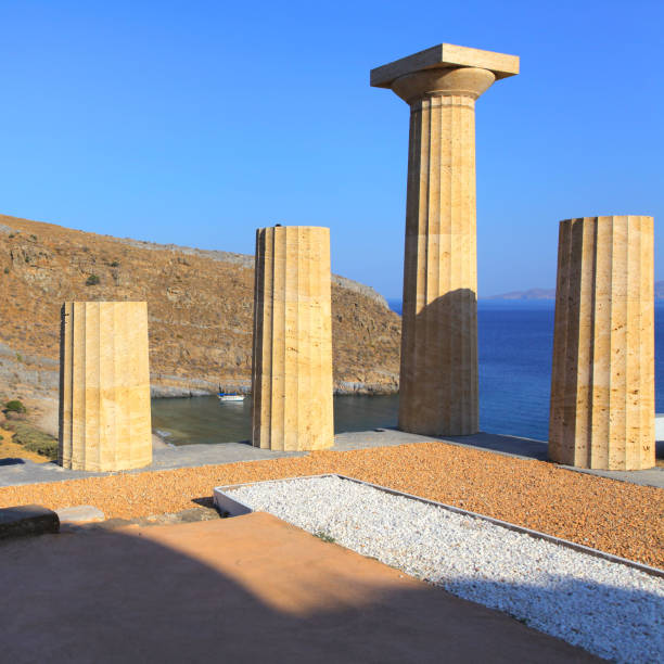 The Treasury of Athenians in Delphi, Greece  was built at the beginning of the 5th century BC in a Doric style of Parian marble.
