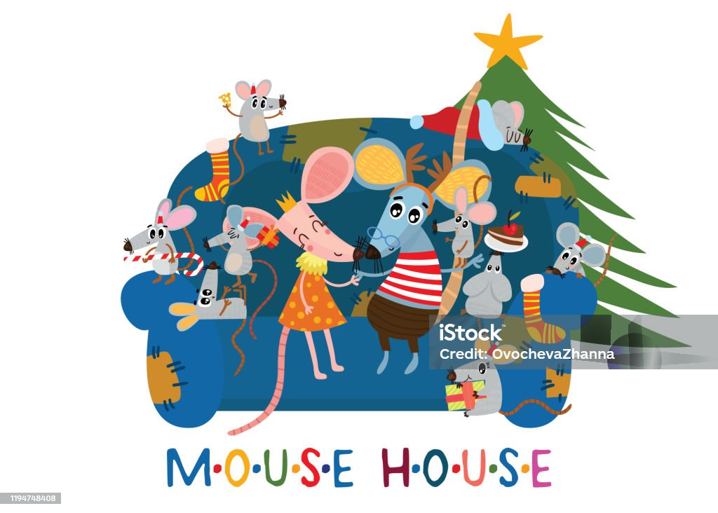 Vetores de Ano Novo E Cartão De Natal Com A Família Dos Ratos Bonitos Cópia  Do Inverno Do Rato Dos Desenhos Animados Cartão Do Cartão Dos Desenhos  Animados Com Símbolo De 2020