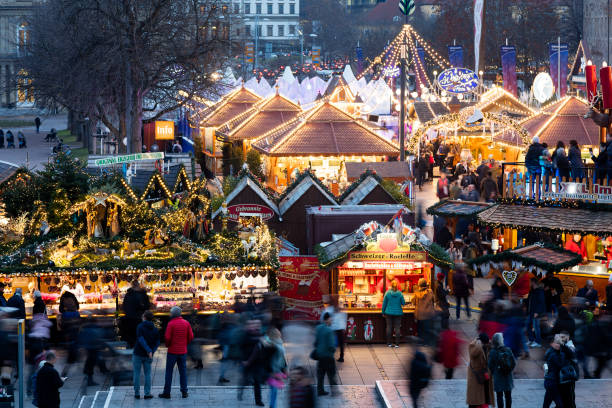 istock Christmas Market in Stuttgart at Dusk, Germany 1194751441