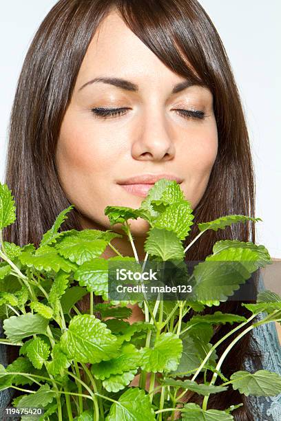 As Stock Photo - Download Image Now - Mint Leaf - Culinary, Women, Smelling